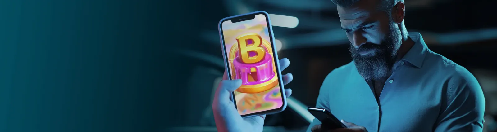 Spinsino casino app: speler met Spinsino op zijn smartphone